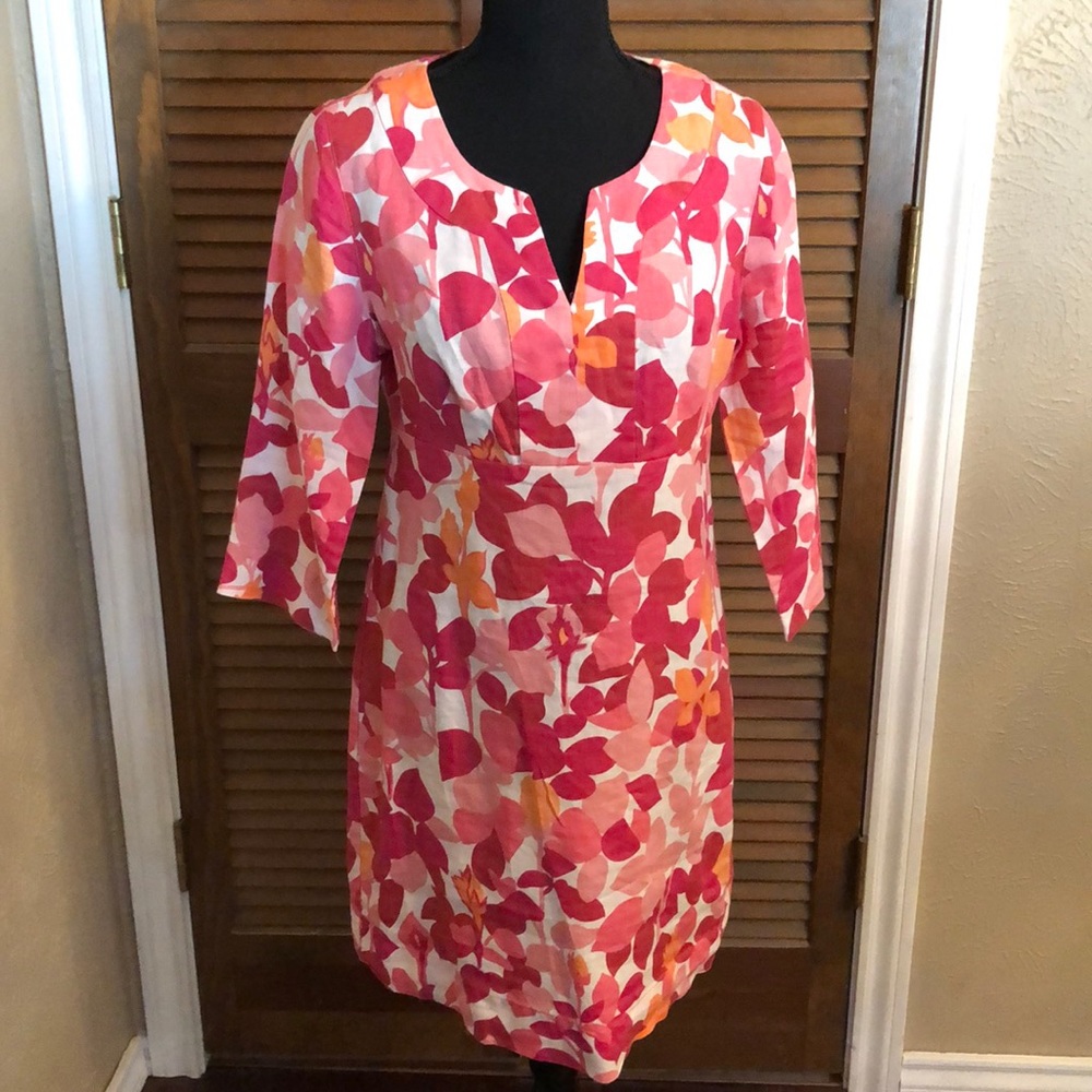 Boden Pink Floral Linen Tunic
